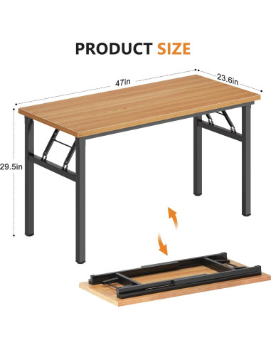 Escritorio Plegable SDHYL 120BB 120x60 cm Roble y Negro