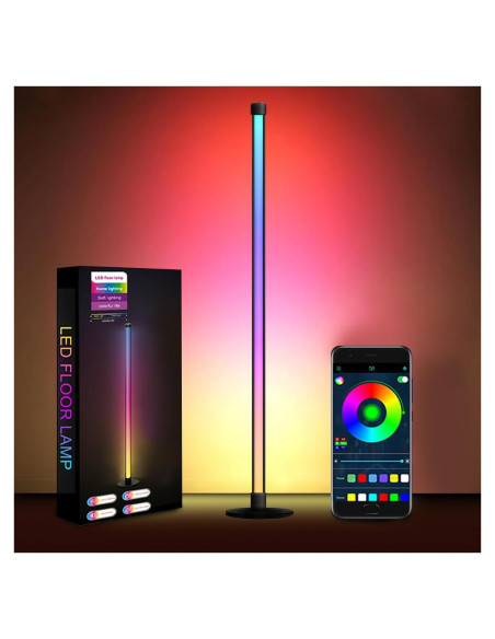 Lámpara de Piso LED RGB Inteligente 160 cm con Control Remoto Lámpara de Piso LED RGB Inteligente 160 cm con Control Remoto