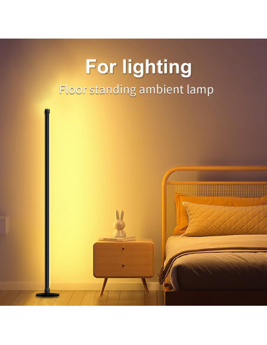 Lámpara de Piso LED RGB Inteligente 160 cm con Control Remoto