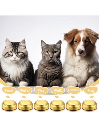 Juego de 6 Botones de Comunicación para Perros VioraWhite