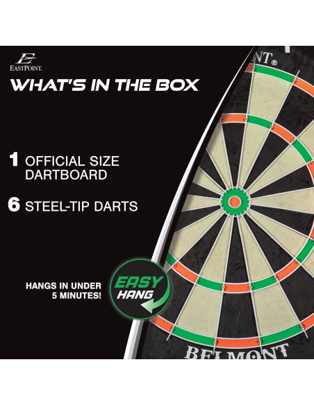 Tablero de Dardos Blacklight EastPoint 45.72 cm con 6 Dardos Tablero de Dardos Blacklight EastPoint 45.72 cm con 6 Dardos