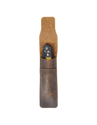 Funda de Cuchillo de Cuero HERSENT 16.5 cm Marrón