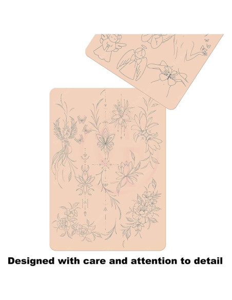 Piel de Práctica de Tatuaje Rosa Doble Cara 2pcs Silicona 1.5mm Piel de Práctica de Tatuaje Rosa Doble Cara 2pcs Silicona 1.5mm