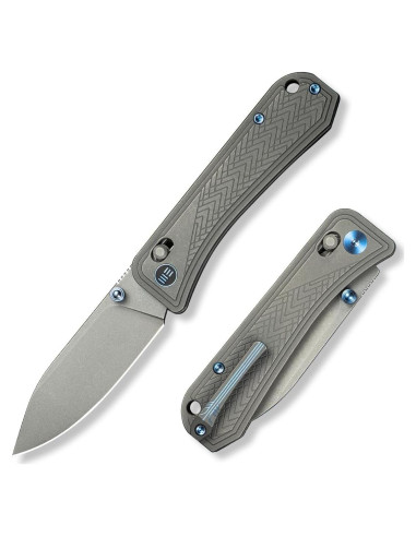Cuchillo Plegable WeKnife Bougie Banter Titanio 7.39cm Gris