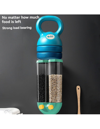Dispensador de Cereal Montado en Pared COSTYERT 2 Rejillas 2.5L Verde
