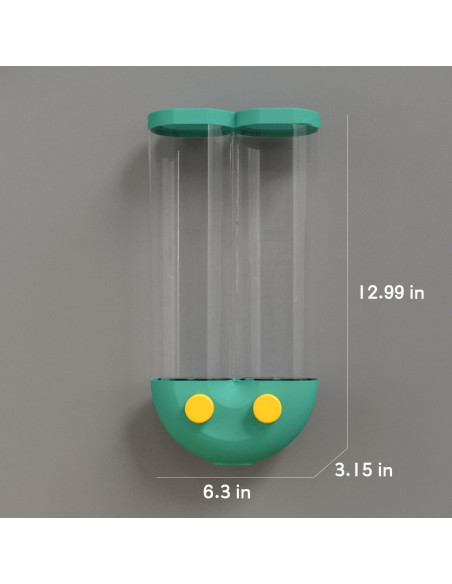 Dispensador de Cereal Montado en Pared COSTYERT 2 Rejillas 2.5L Verde Dispensador de Cereal Montado en Pared COSTYERT 2 Rejillas 2.5L Verde