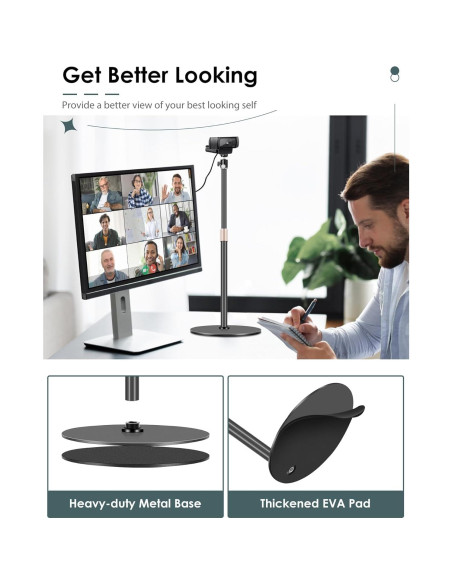 Soporte para Webcam Borenbuir Ajustable 34.3-60.4 cm Metal Soporte para Webcam Borenbuir Ajustable 34.3-60.4 cm Metal