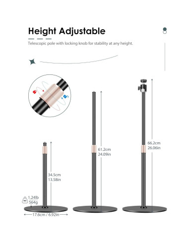 Soporte para Webcam Borenbuir Ajustable 34.3-60.4 cm Metal