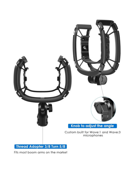 Soporte de Choque Elgato Wave:1 y Wave:3 - Atenuación de Ruido Soporte de Choque Elgato Wave:1 y Wave:3 - Atenuación de Ruido