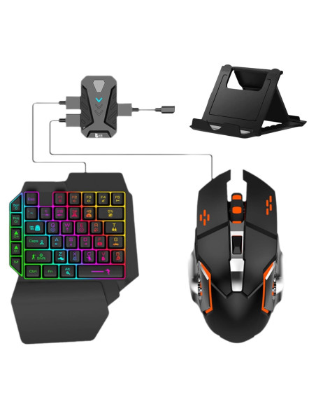 Combo de Juego Móvil 4 en 1 VQP: Teclado, Ratón, Soporte Combo de Juego Móvil 4 en 1 VQP: Teclado, Ratón, Soporte