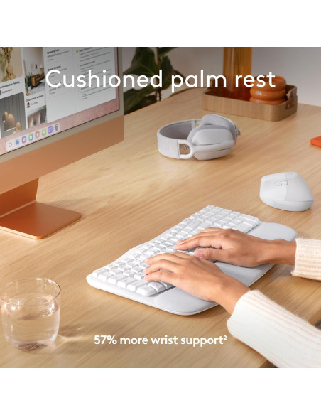 Teclado Ergonómico Inalámbrico Logitech Wave para Mac - Blanco Teclado Ergonómico Inalámbrico Logitech Wave para Mac - Blanco
