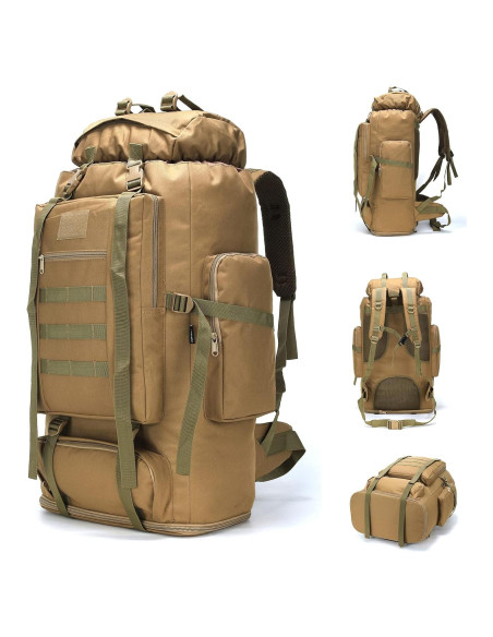 Mochila de senderismo 100L HongXingHai impermeable Caqui Mochila de senderismo 100L HongXingHai impermeable Caqui