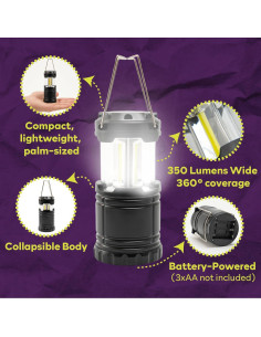 Linterna LED de Camping ATack 4 Piezas 350 Lúmenes Plegable 2
