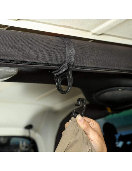 Gancho de abrigo JeCar para Jeep Wrangler 2PCS Negro Gancho de abrigo JeCar para Jeep Wrangler 2PCS Negro