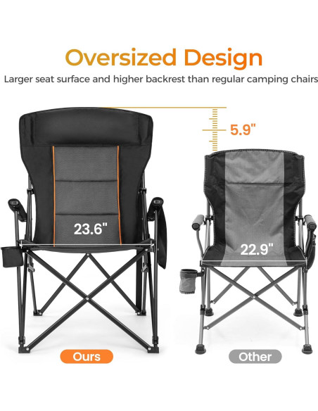 Silla de Camping Plegable ALPHA CAMP XL Respaldo Alto 227kg Silla de Camping Plegable ALPHA CAMP XL Respaldo Alto 227kg