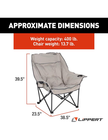 Silla de Camping Lippert Big Bear Arena 181 kg Acolchada