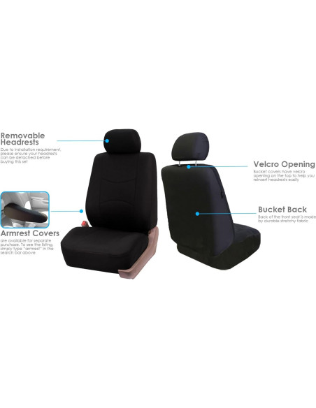 Juego Completo de Fundas de Asiento FH Group Negro Universal Juego Completo de Fundas de Asiento FH Group Negro Universal