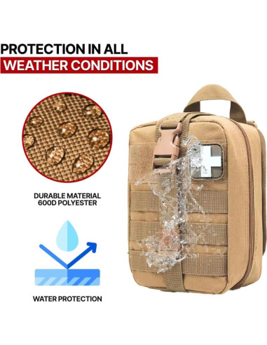 Bolsa Médica Táctica Orca Rip Away IFAK Coyote 20.32x15.24cm