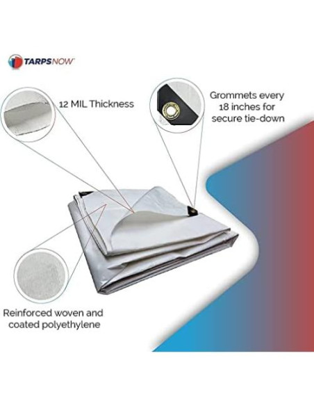 Lona de Polietileno TarpsNow 4.88x7.32m 12 Mil Impermeable Lona de Polietileno TarpsNow 4.88x7.32m 12 Mil Impermeable