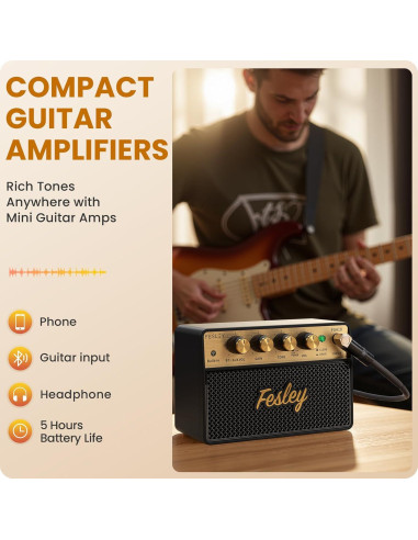Amplificador de guitarra Fesley FGA10 10W Bluetooth portátil