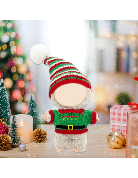 Conjunto Ropa de Muñeca 17cm Labubu - Gorro Navideño Rojo Verde Blanco Conjunto Ropa de Muñeca 17cm Labubu - Gorro Navideño Rojo Verde Blanco