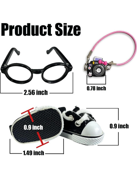 Juego de Accesorios para Muñecas Labubu - Gafas, Cámara y Zapatos Juego de Accesorios para Muñecas Labubu - Gafas, Cámara y Zapatos