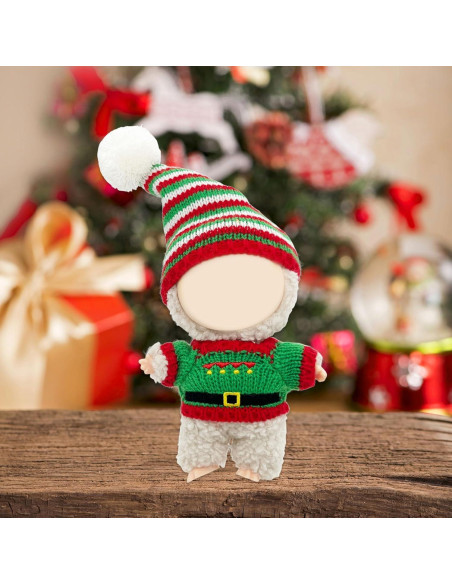Conjunto Ropa de Muñeca 17cm Labubu - Gorro Navideño Rojo Verde Blanco Conjunto Ropa de Muñeca 17cm Labubu - Gorro Navideño Rojo Verde Blanco