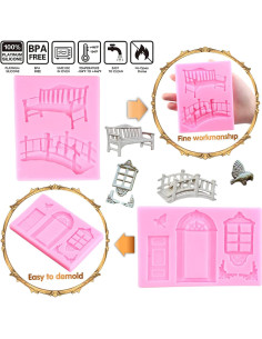 Molde de Silicona Mujiang para Ventana y Puerta - Set de 4 2