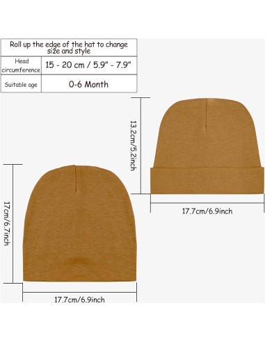 Paquete de 6 Gorras para Bebés Unisex 0-6 Meses - Ajuste Seguro