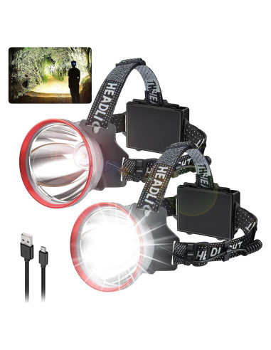 Linterna Frontal LED Aikertec Recargable IP67 80H 1000m