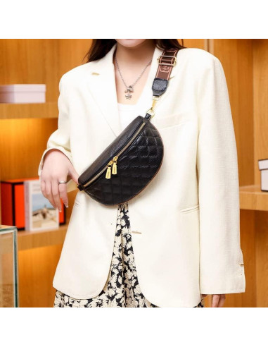 Bolso Cruzado Eslcorri para Mujeres - Mochila de Cintura de Cuero 14x22x6 cm