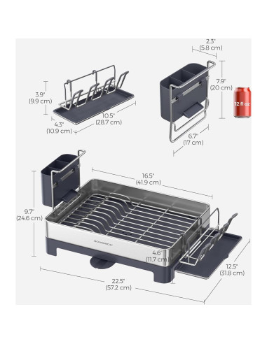 Estante de Secado de Platos SONGMICS Acero Inoxidable 31.7x57.2cm