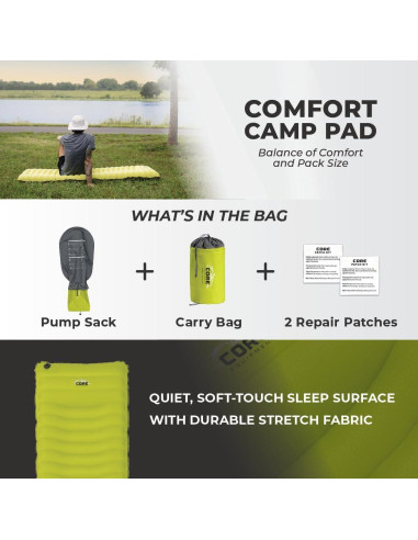 Colchoneta Inflable CORE Comfort Camp para Camping 1.31 kg