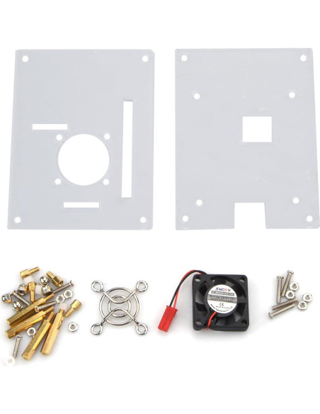 Caja Acrílica con Ventilador de Enfriamiento ZEZEFUFU para Raspberry Pi Caja Acrílica con Ventilador de Enfriamiento ZEZEFUFU para Raspberry Pi