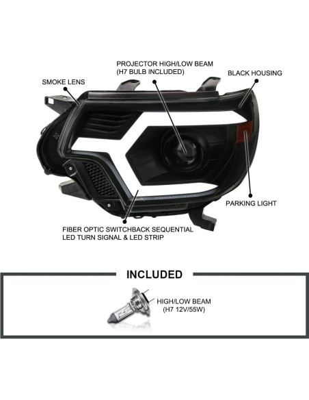 Faros Proyector SPEC-D Tuning para Toyota Tacoma 2012-2015 Faros Proyector SPEC-D Tuning para Toyota Tacoma 2012-2015