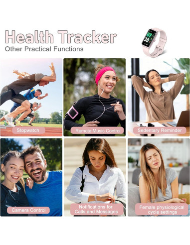 Rastreador de Fitness ST-CARE Rosa con Monitor de Frecuencia Cardíaca