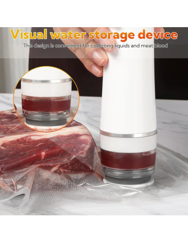 Sellador al Vacío VZZNN Blanco con 32 Bolsas Reutilizables