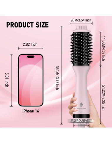 Cepillo Secador de Cabello MiroPure 4 en 1 con 4 Temperaturas