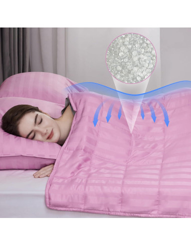 Manta con peso Wellfeel 11.34kg 223.5x264.2cm Rosa Transpirable