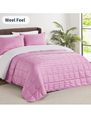 Manta con peso Wellfeel 11.34kg 223.5x264.2cm Rosa Transpirable