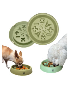 Plato de Alimentación Lenta para Perros MABRELI 22cm Verde