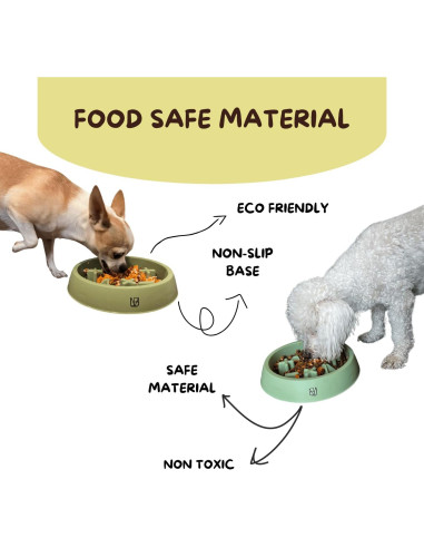 Plato de Alimentación Lenta para Perros MABRELI 22cm Verde