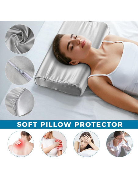 Funda de Almohada de Seda Imitación Breling 2 Pcs Gris Claro Funda de Almohada de Seda Imitación Breling 2 Pcs Gris Claro