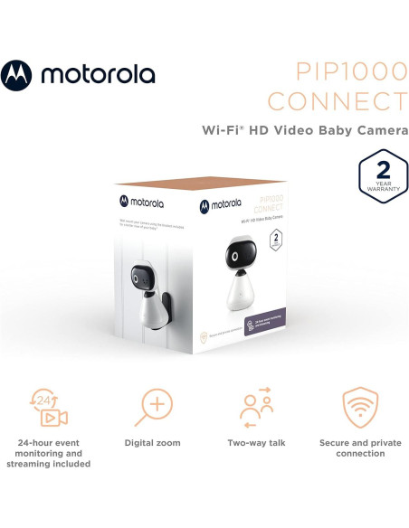 Cámara Monitor de Bebé WiFi Motorola PIP1000, HD 1080p, Audio Bidireccional, Visión Nocturna Cámara Monitor de Bebé WiFi Motorola PIP1000, HD 1080p, Audio Bidireccional, Visión Nocturna