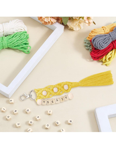 Kit de llavero de macramé DIY ACRNIGHEET 10 piezas para adultos