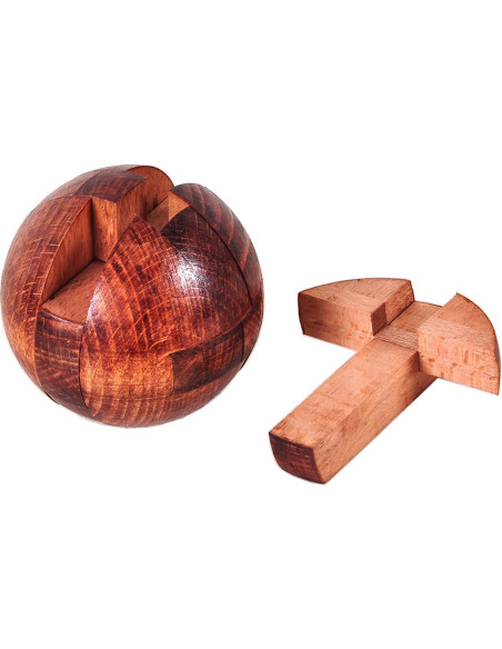Rompecabezas de Madera ALaLatois 3D Bola Mágica 7.62 cm Café Rompecabezas de Madera ALaLatois 3D Bola Mágica 7.62 cm Café