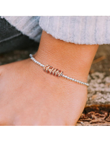 Pulsera de Cumpleaños FENNELISA para Mujeres 60 Años Plata