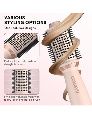 Cepillo Secador de Cabello Longyu SM-6126 Doble Voltaje 110V-240V