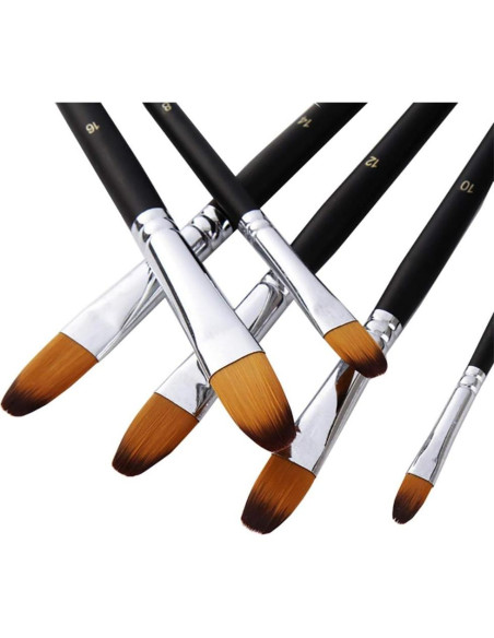 Juego de Pinceles Filbert HOJIBOFA 9 Piezas Nylon para Pintura