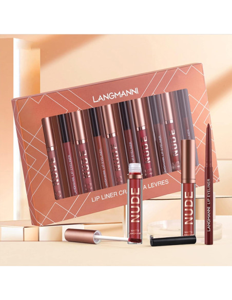 Conjunto de Lápiz Labial y Pintalabios Petansy 12 Piezas Conjunto de Lápiz Labial y Pintalabios Petansy 12 Piezas